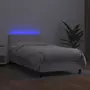 VIDAXL Sommier a lattes de lit avec matelas et LED Blanc 80x200cm