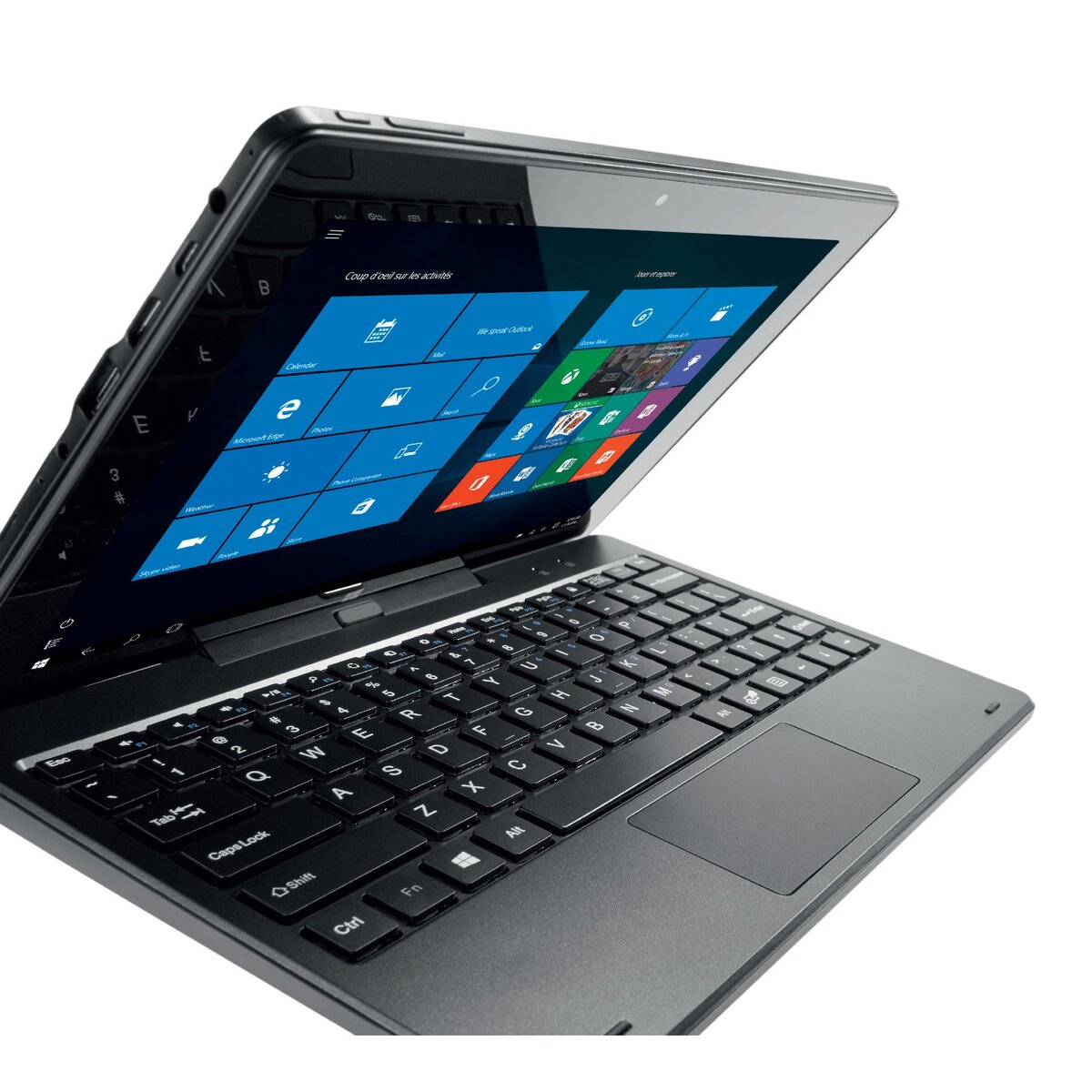QILIVE Tablette tactile avec clavier 10.1 W10 866311 Noire 32Go