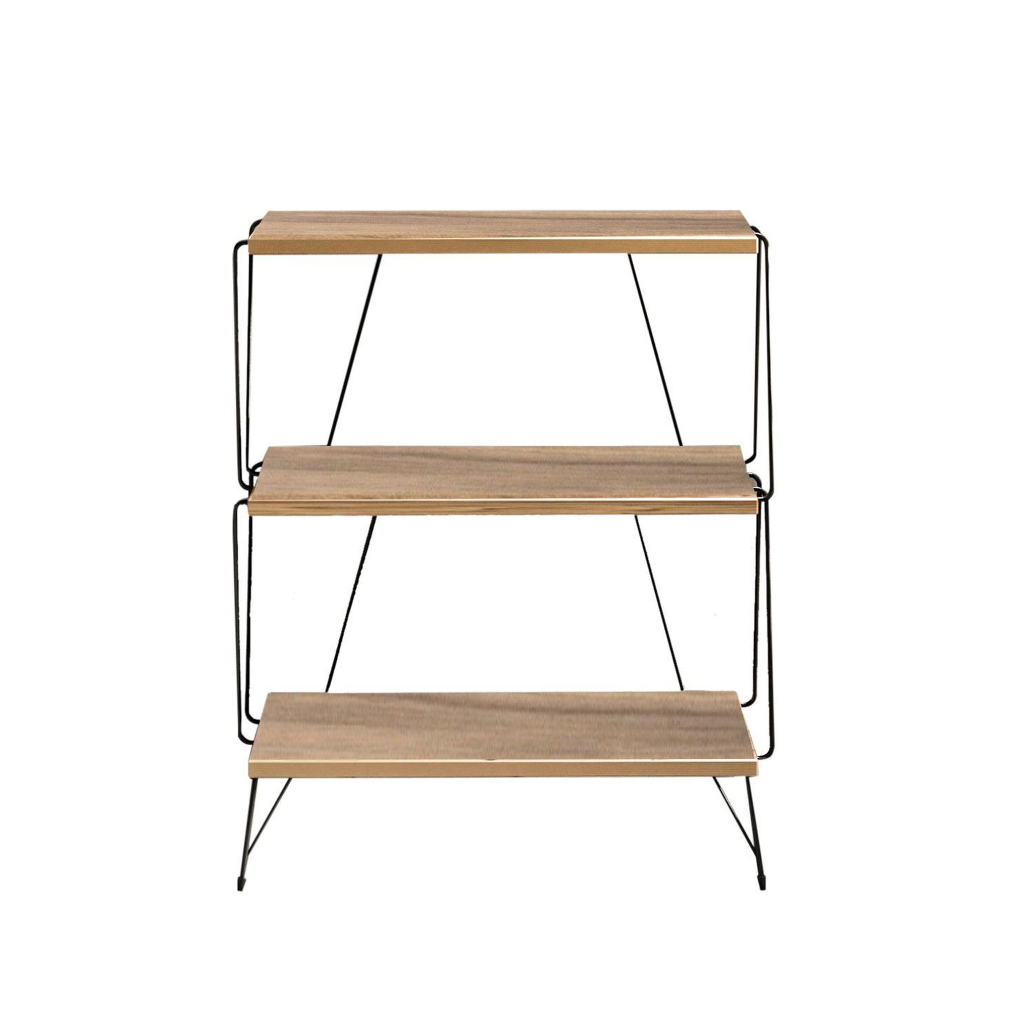 TOILINUX Etagère ouverte design industriel en bois et métal - marron