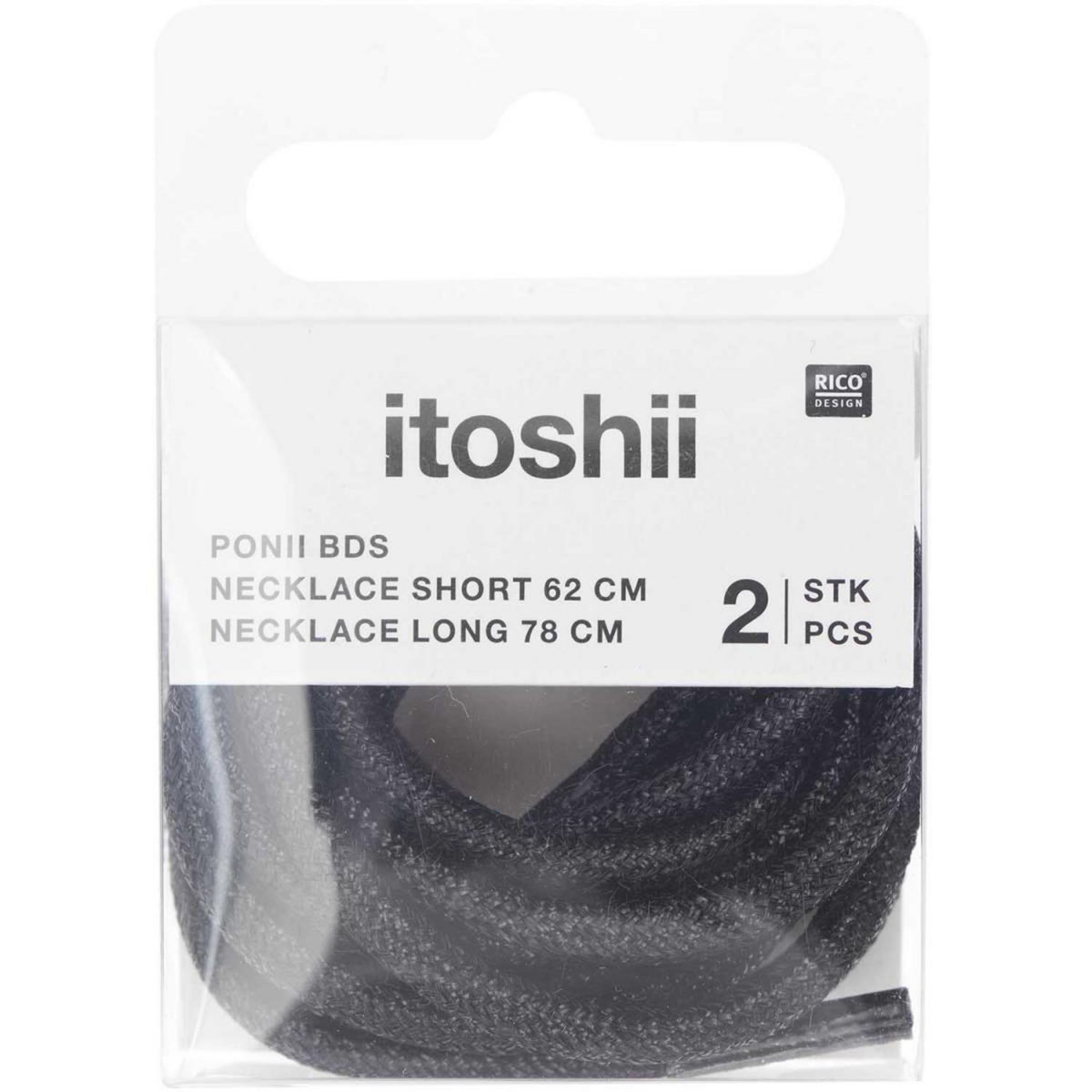 RICO DESIGN Itoshii pack 2 cordons 2 tailles noir