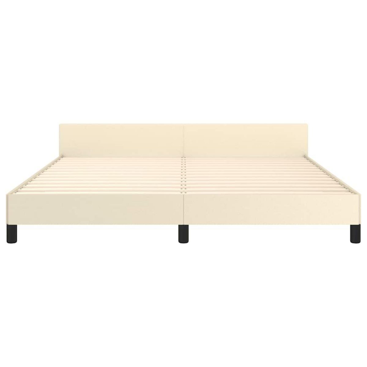 VIDAXL Cadre de lit avec tete de lit sans matelas creme 160x200 cm