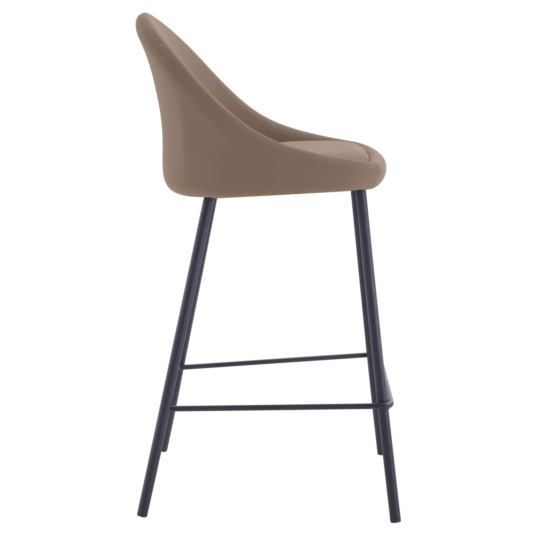 Voir la diapositive 6 : MAISON PAVANE Lot de 2 chaises pour îlot central 65 cm en pu marron-misty