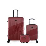 GENTLEMAN FARMER Lot de 3 - Valises grand format, cabine et vanity PETER. Coloris disponibles : Vert, Beige, Bleu, Rouge, Gris, Noir