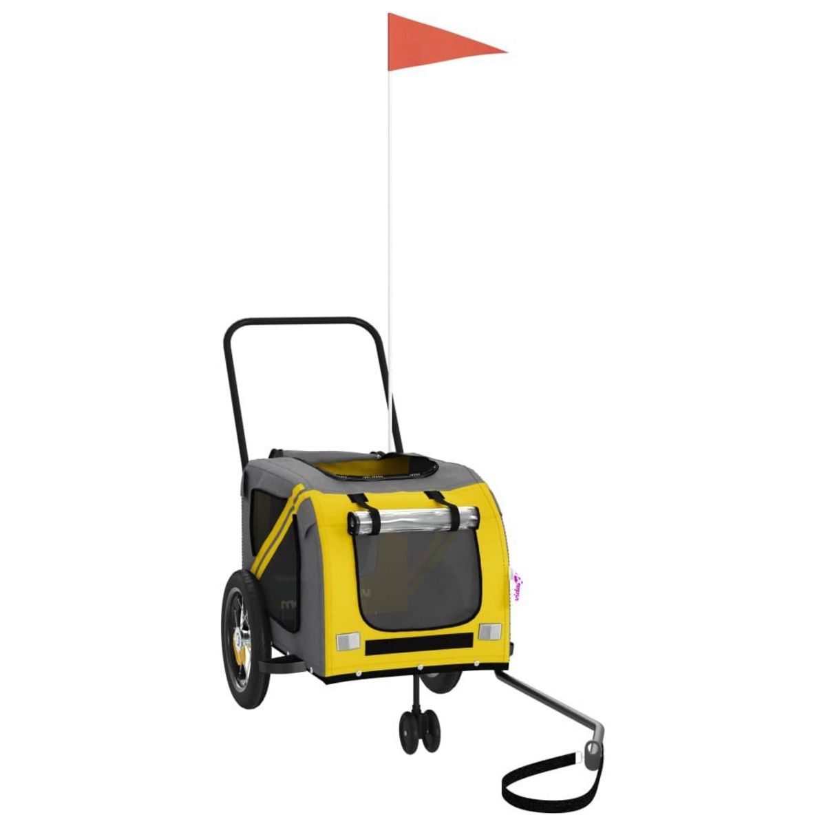 VIDAXL Remorque de velo pour animaux de compagnie jaune et noir