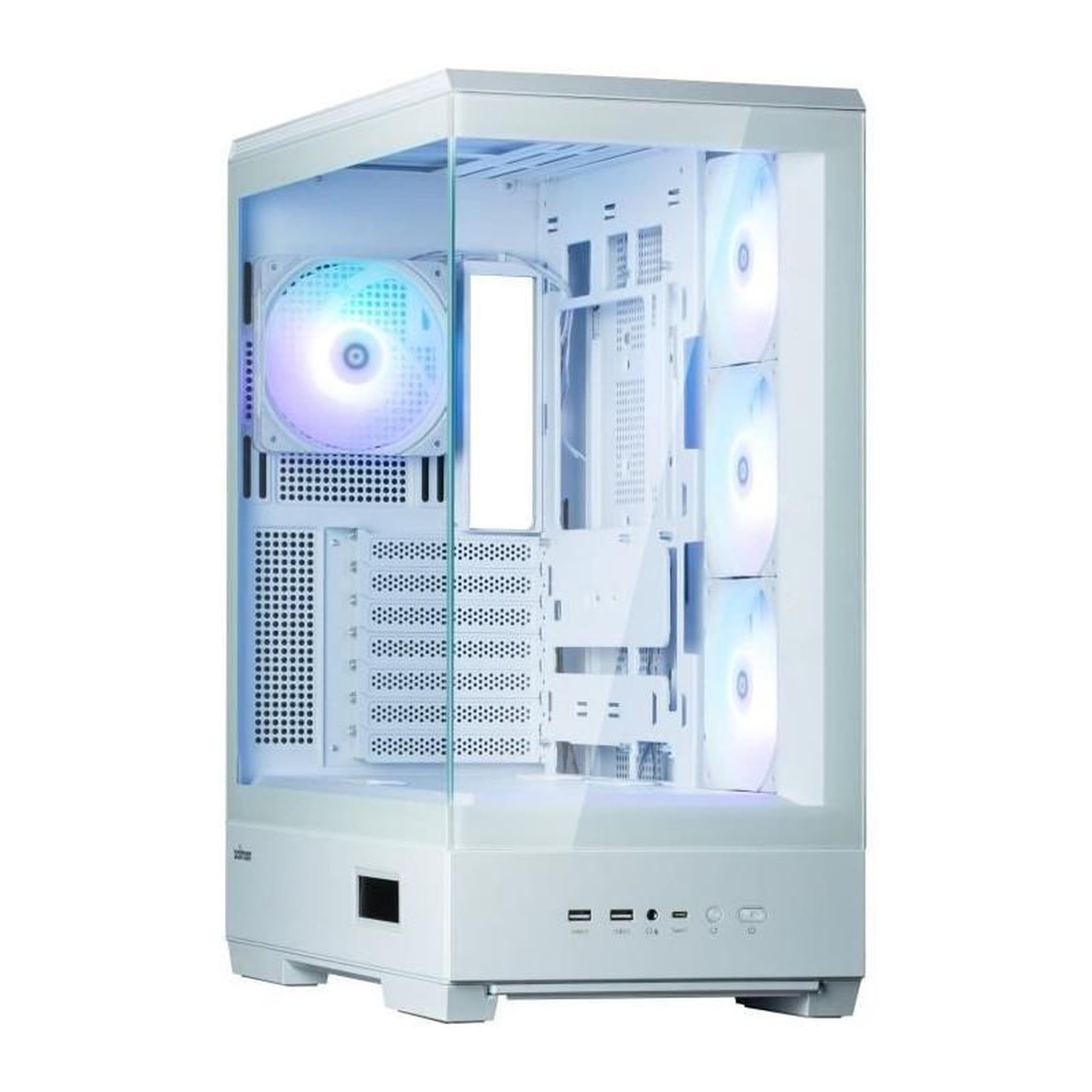 Voir la diapositive 3 : Zalman Boîtier PC - ZALMAN - P50 DS - Moyen tour - ATX - Blanc - 4 ventilateurs A-RGB - USB-C