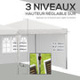 Voir la diapositive 5 : OUTSUNNY Tonnelle barnum pliant pop-up - 4 pans latéraux amovibles, 6 fenêtres, sac transport, 5 sacs lestage - acier Oxford blanc