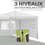 Voir la diapositive 5 : OUTSUNNY Tonnelle barnum pliant pop-up - 4 pans latéraux amovibles, 6 fenêtres, sac transport, 5 sacs lestage - acier Oxford blanc