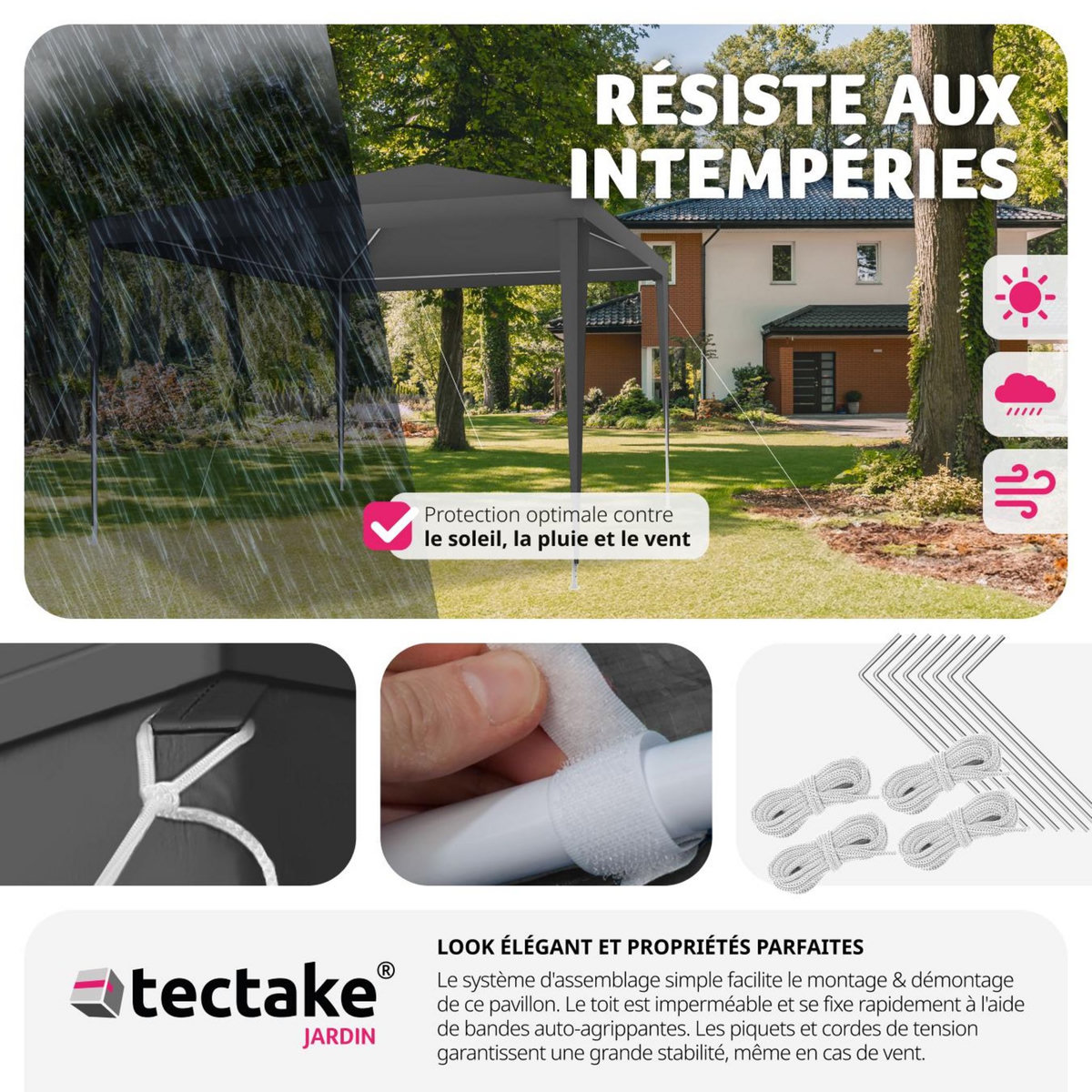 tectake Tonnelle Kara 3x3m