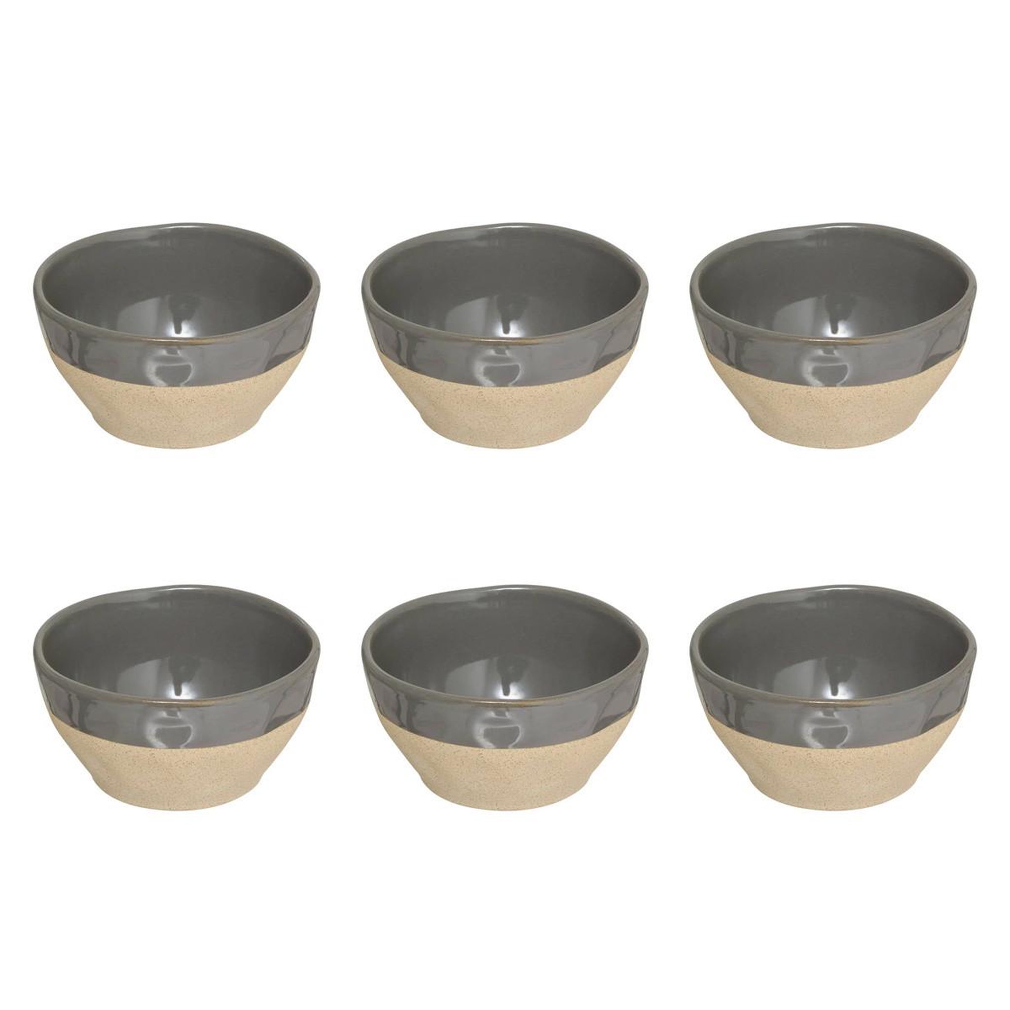 SECRET DE GOURMET Lot de 6 coupelles en faïence  kate  30cl gris
