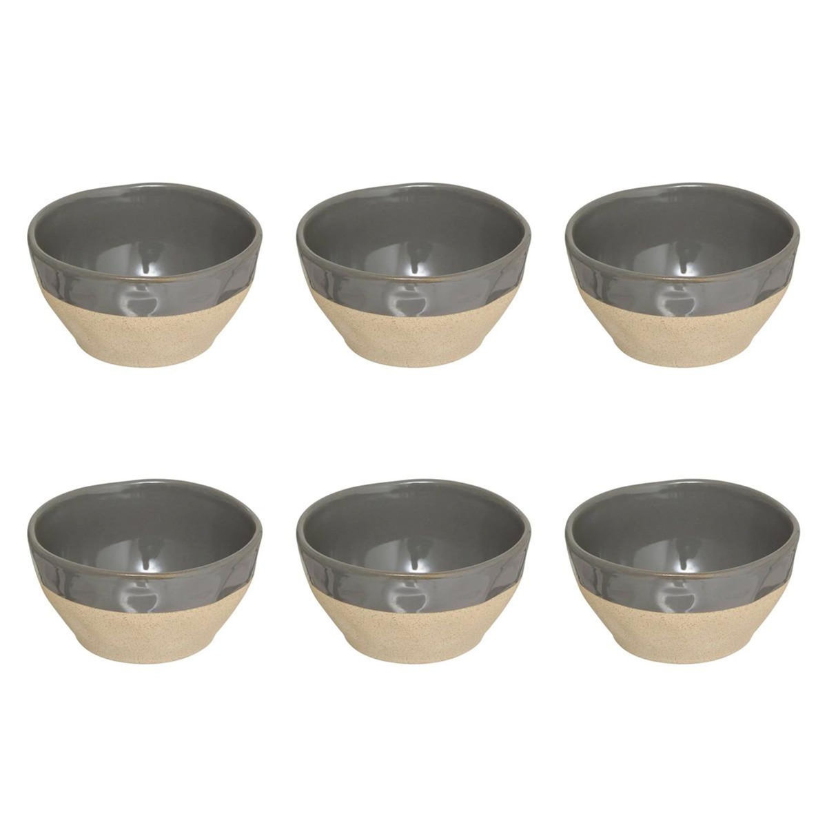 SECRET DE GOURMET Lot de 6 Coupelles en Faïence  Kate  30cl Gris
