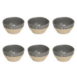 SECRET DE GOURMET Lot de 6 Coupelles en Faïence  Kate  30cl Gris