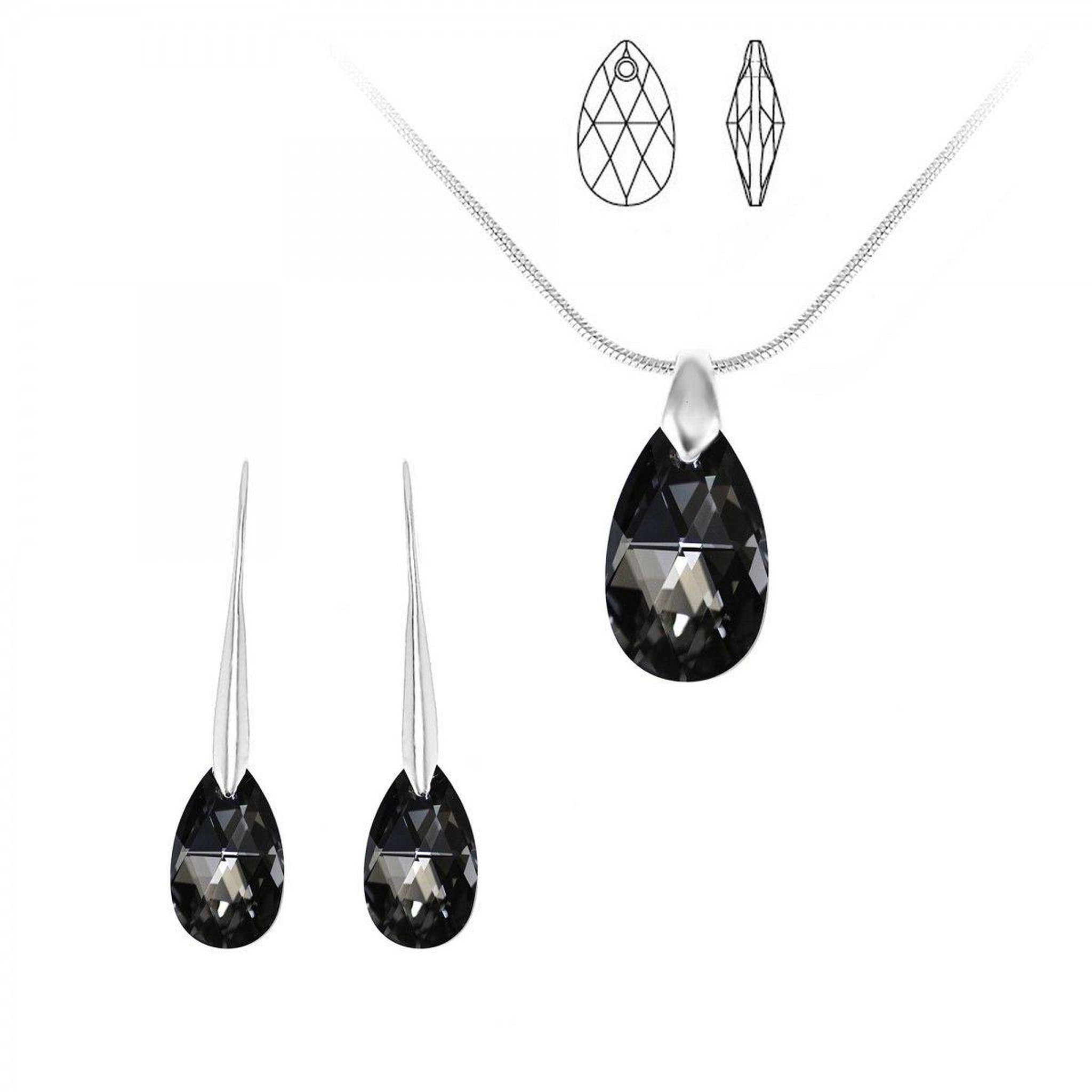 SC CRYSTAL Parure collier et boucles d'oreilles SC Crystal ornée de Cristaux scintillants