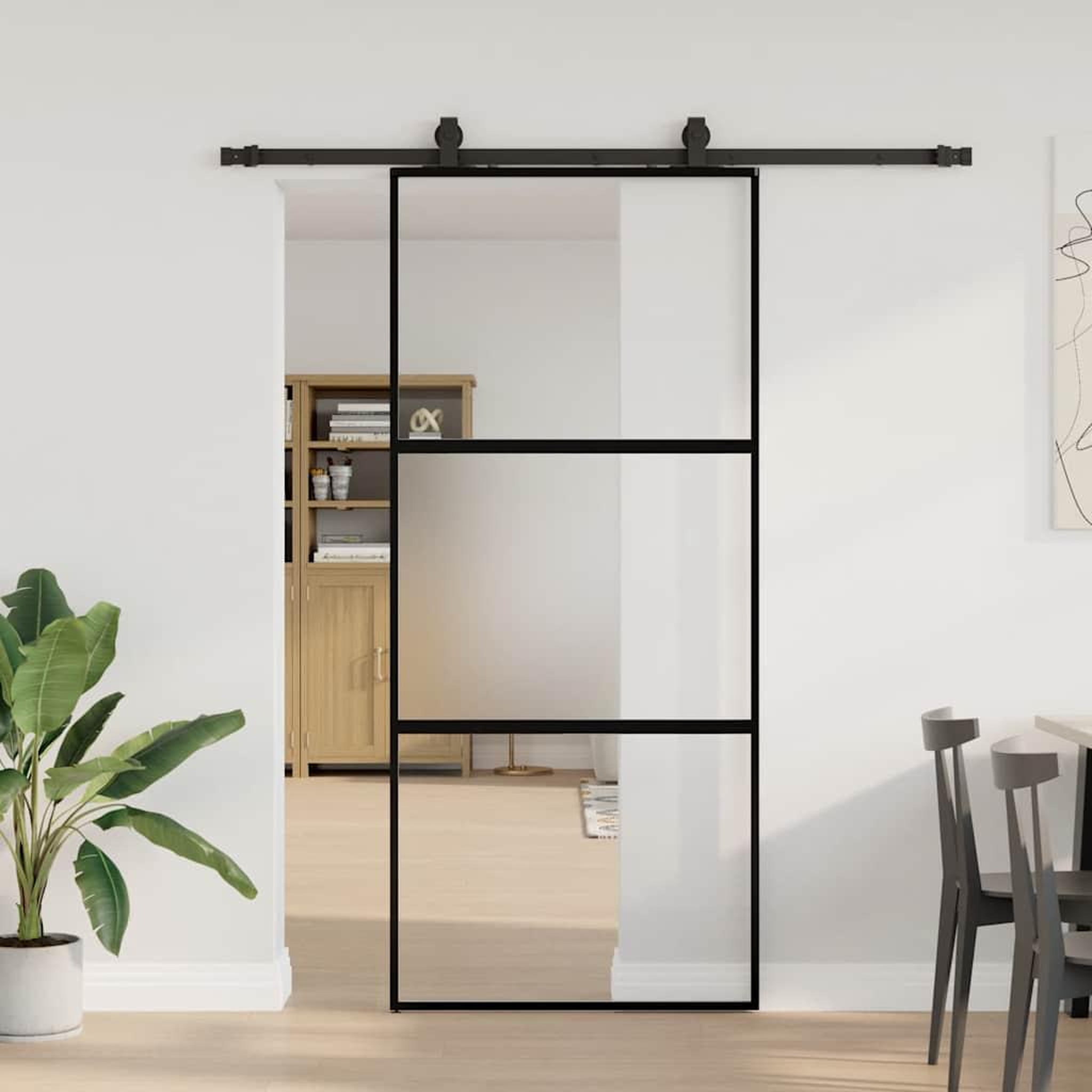 VIDAXL Porte coulissante avec kit de quincaillerie noir 90x205 cm