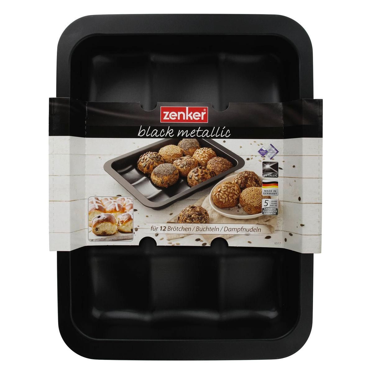 ZENKER Ensemble de 2 Moules 12 mini pains ou brioches 36 x 27 cm Zenker Black Metallic