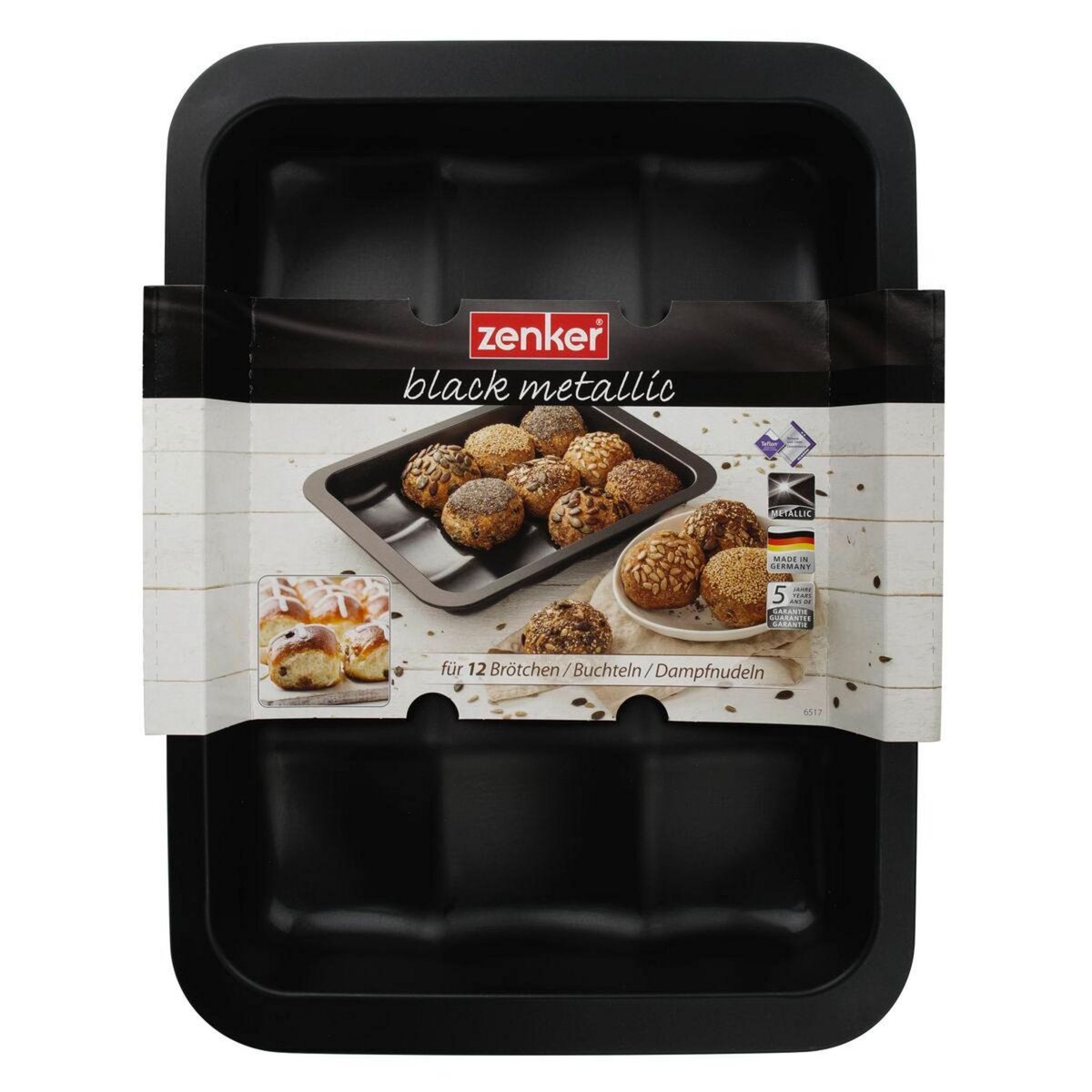 ZENKER Ensemble de 2 Moules 12 mini pains ou brioches 36 x 27 cm Zenker Black Metallic
