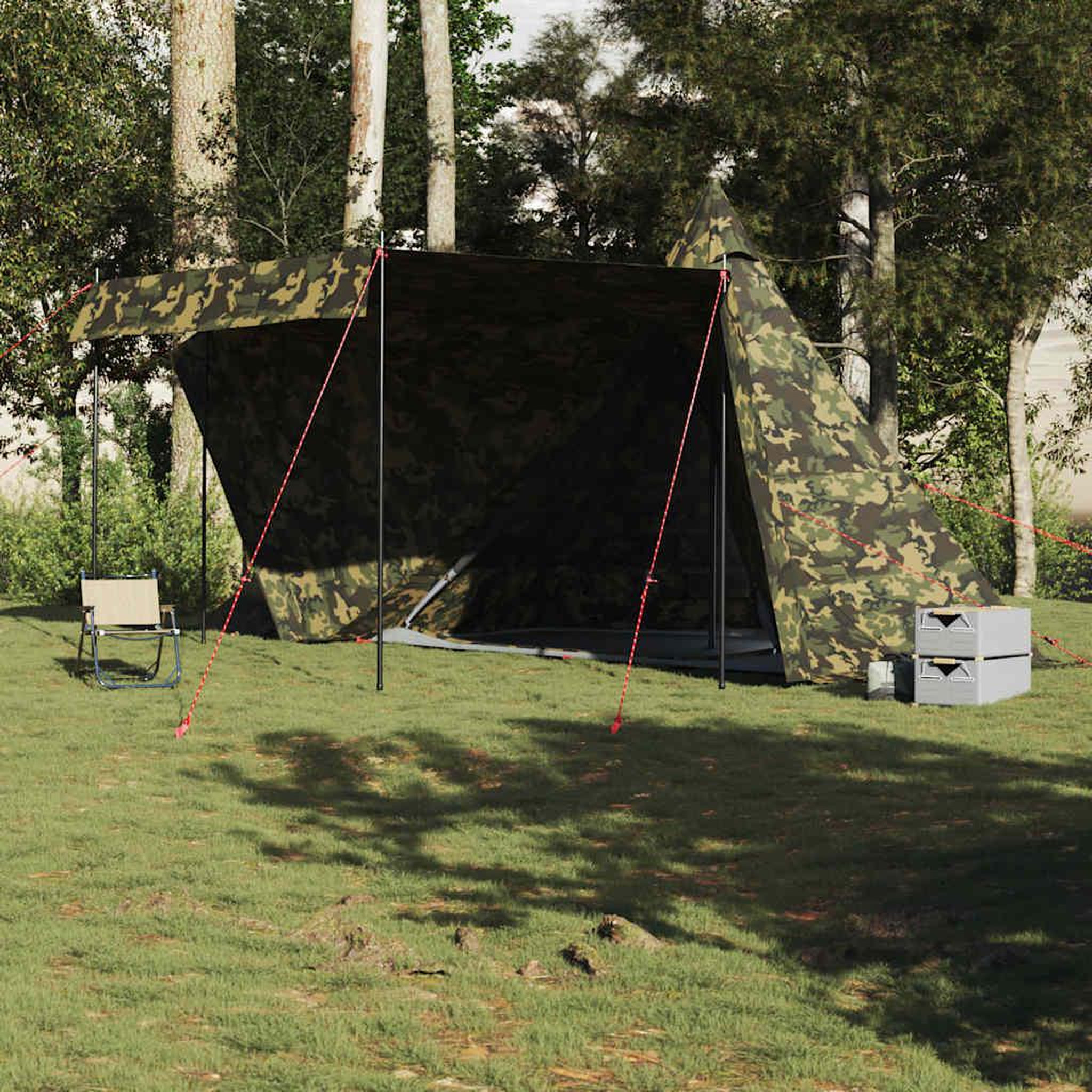 Voir la diapositive 3 : VIDAXL Tente familiale tipi 6 personnes camouflage impermeable
