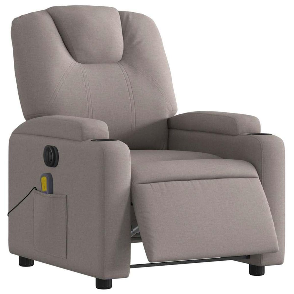 VIDAXL Fauteuil de massage inclinable electrique Taupe Tissu
