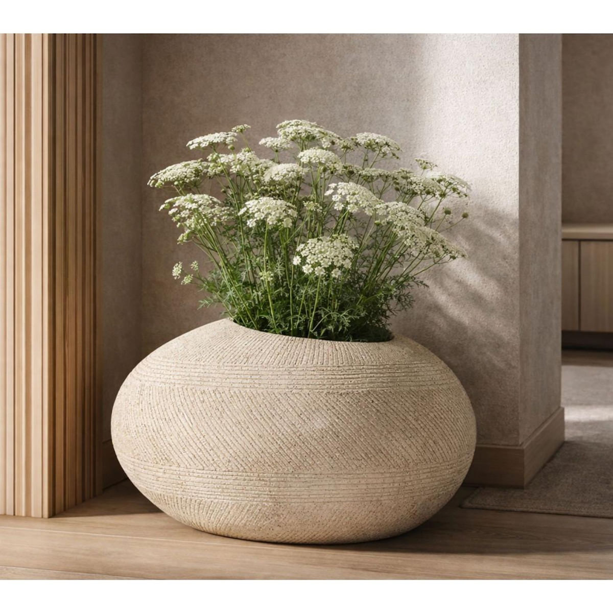 Paris Prix Cache-Pot Effet Pierre  Stone  54cm Gris