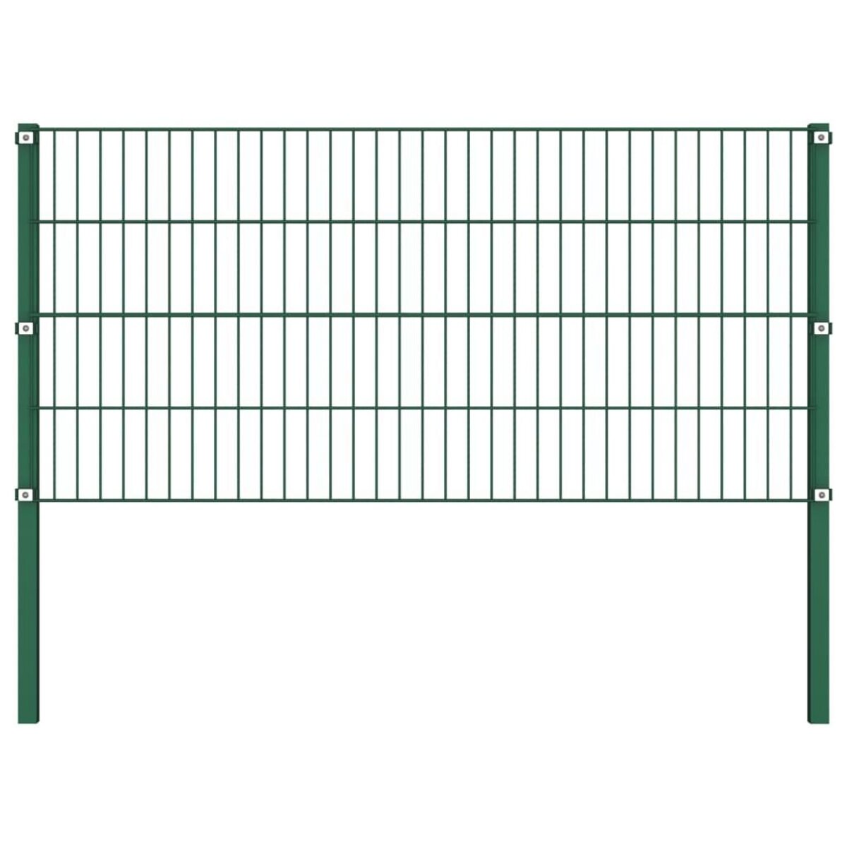 VIDAXL Panneau de cloture avec poteaux en fer 349 x 80 cm Vert