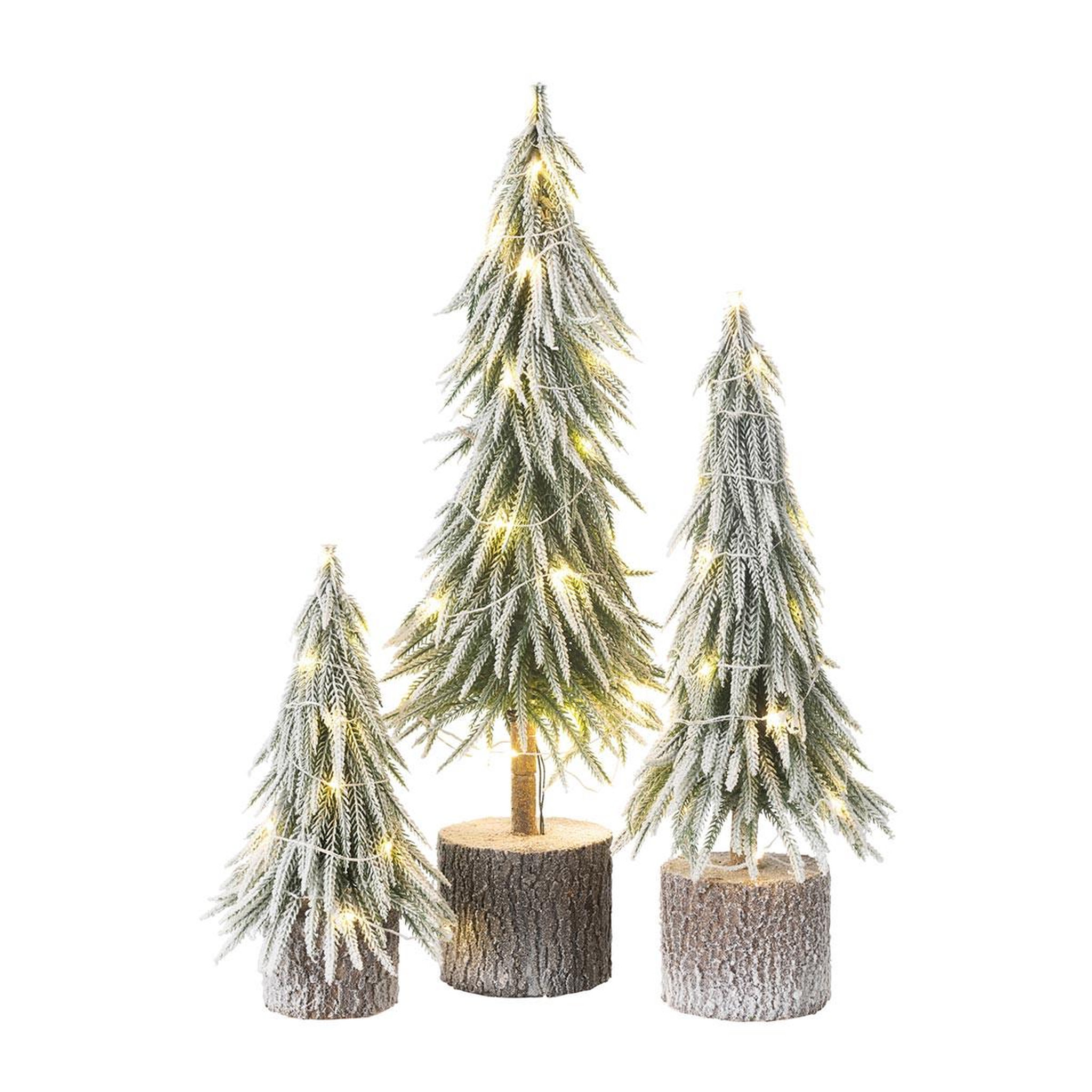 Voir la diapositive 4 : J-LINE Sapin de noël déco à led  luther  30cm vert