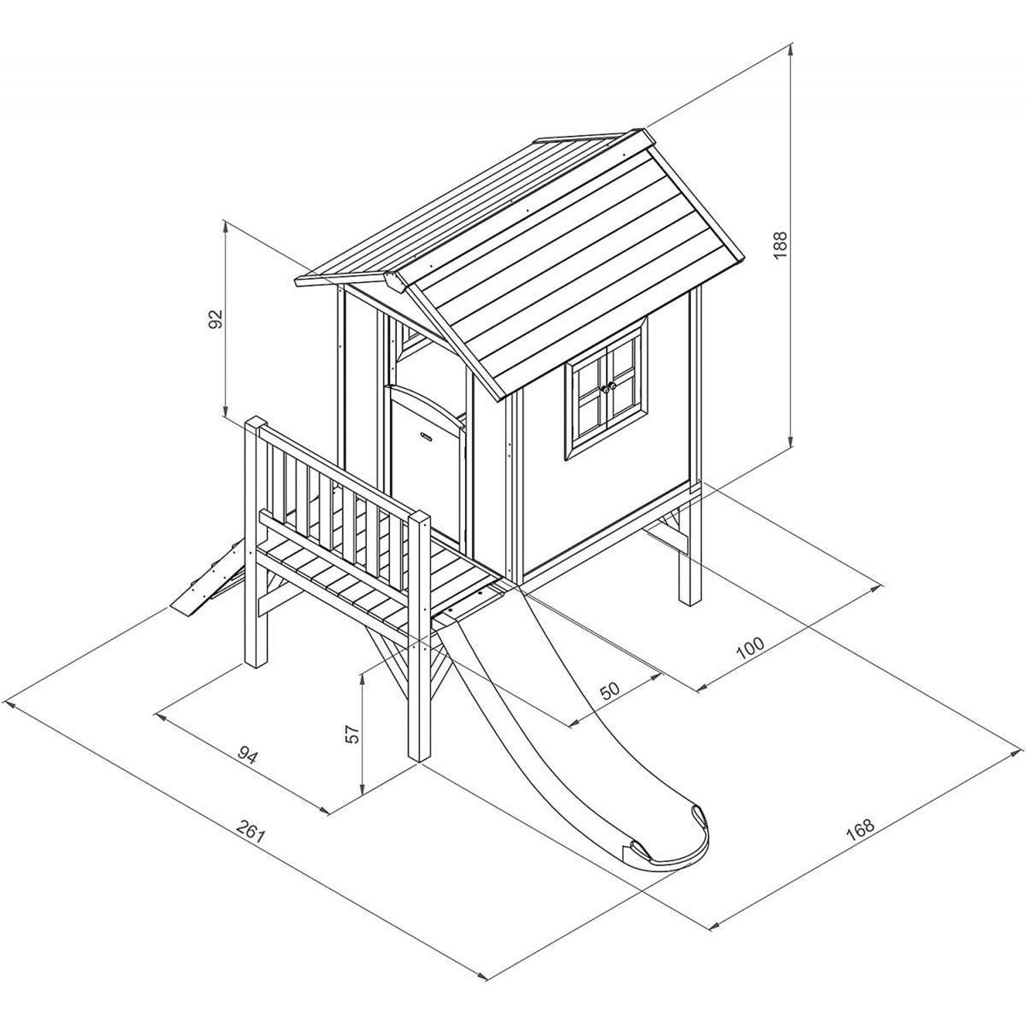 Voir la diapositive 4 : Axi House Axi maisonnette lodge xl en bois blanc gris toboggan blanc