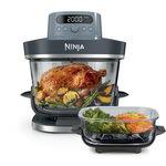 NINJA Friteuse sans huile CRISPi PRO 7-en1, 2 récipients en verre de 5.7 et 2.3L,  AS101EUCY Bleu Cyber Space