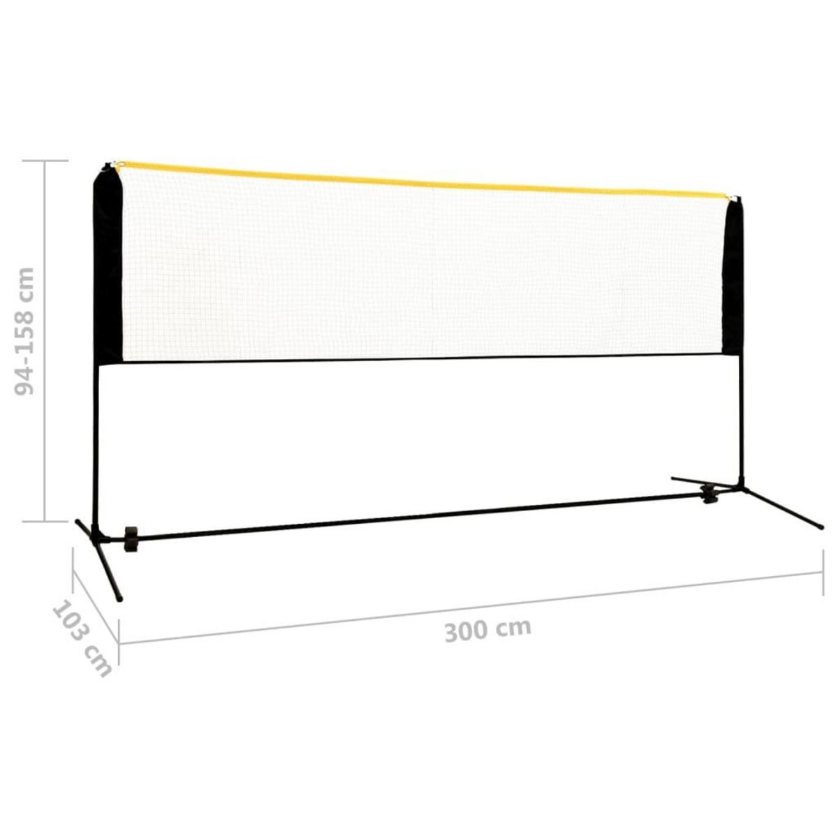 VIDAXL Filet de badminton reglable 300x103x94-158 cm Metal