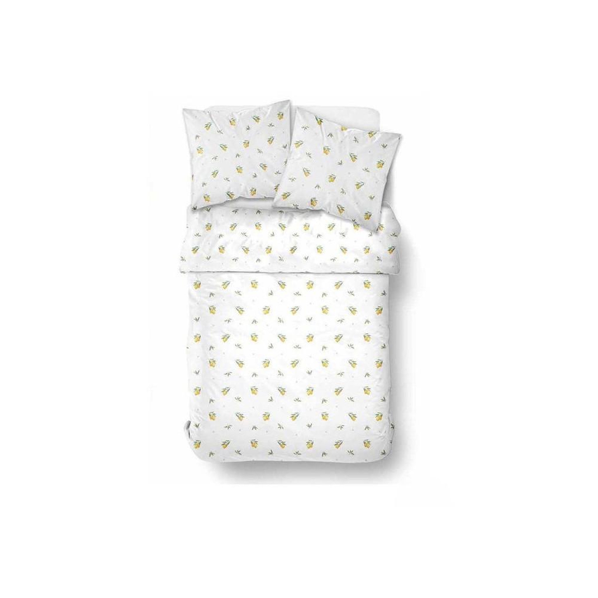 Voir la diapositive 4 : Today Ensemble de linge de lit coton imprimé today sunshine blanc motif citron 140 x 200 cm housse + taie 63 x 63 cm