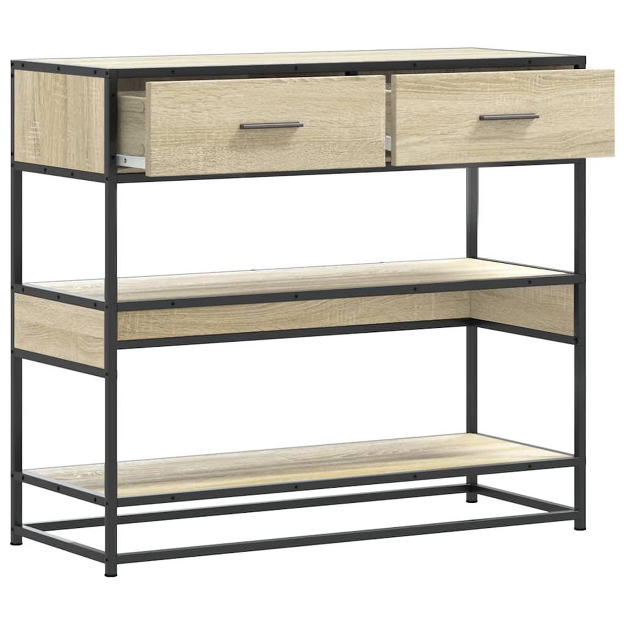 Voir la diapositive 5 : VIDAXL Table console chene sonoma 90x35x80 cm bois d'ingenierie