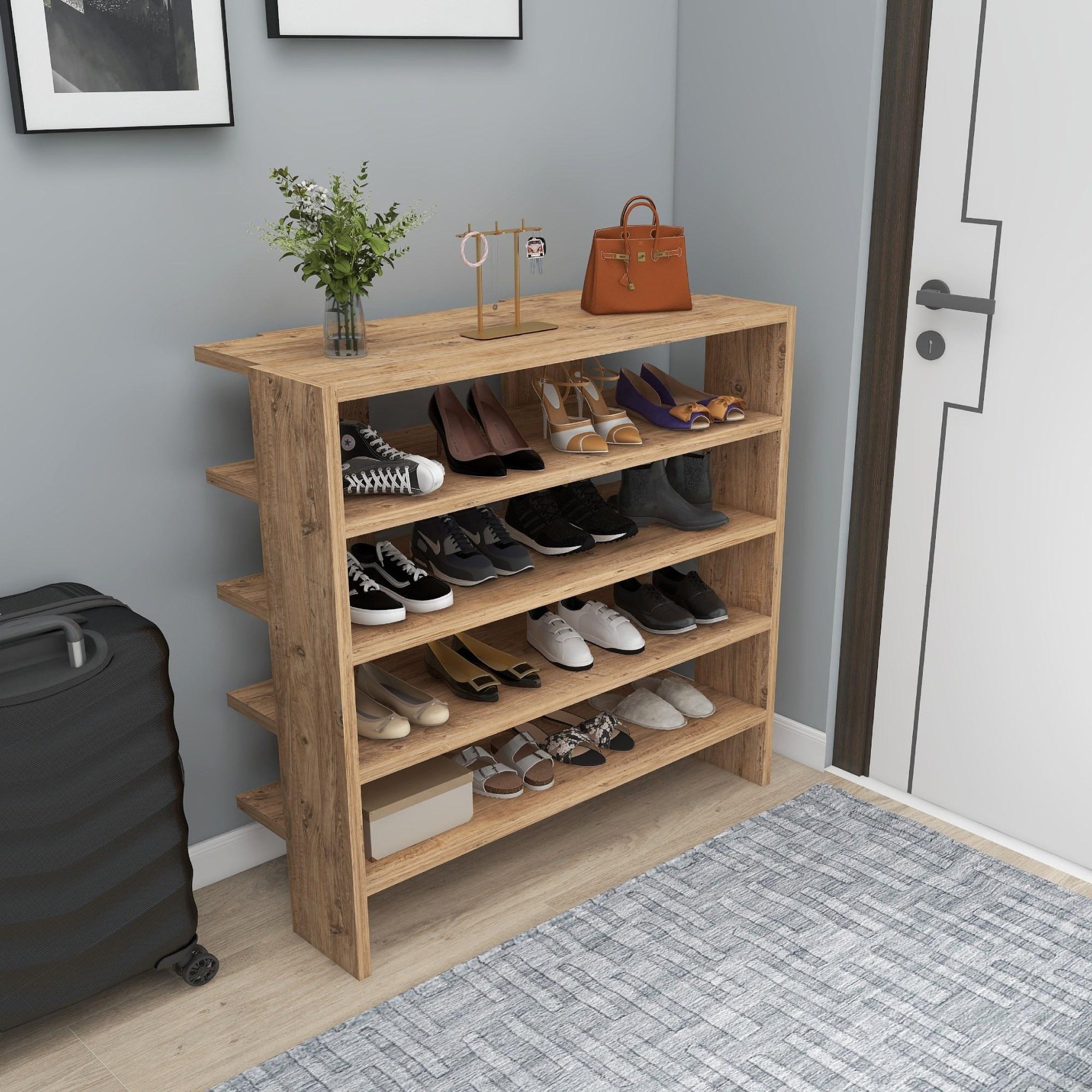 Voir la diapositive 3 : Habitat et Jardin Meuble à chaussures en bois  sargel   - 75 x 31 x 72 cm - marron