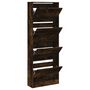 Voir la diapositive 2 : VIDAXL Armoire a chaussures chene fume 60x21x163,5 cm bois ingenierie