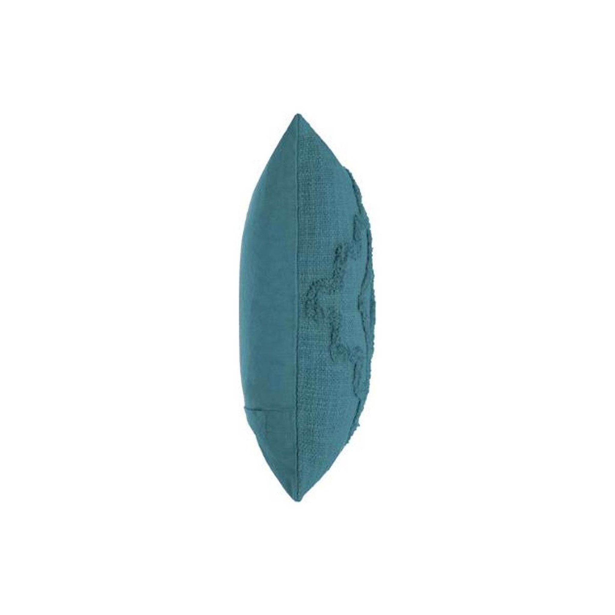 Voir la diapositive 2 : ATMOSPHERA Coussin déco tufté  inca  40x40cm bleu canard