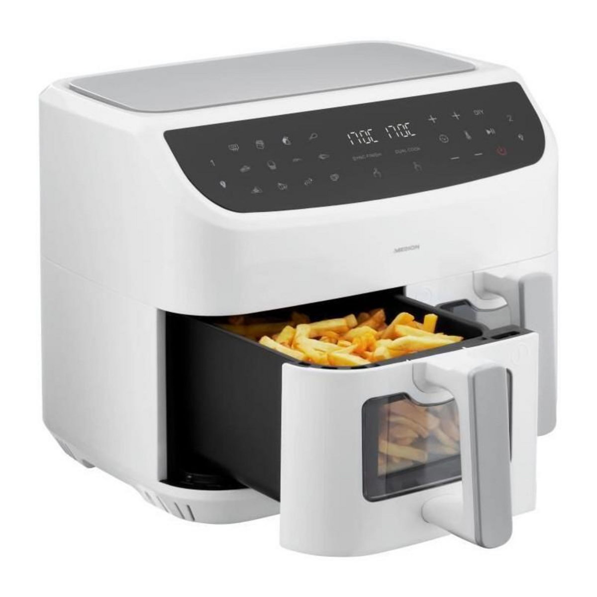 Medion Friteuse a Air Chaud - MEDION - P20 XXL Twin - 2600 W - 2 paniers - 9 programmes - Blanc