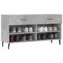 Voir la diapositive 3 : VIDAXL Banc a chaussures gris beton 102x35x55 cm bois d'ingenierie
