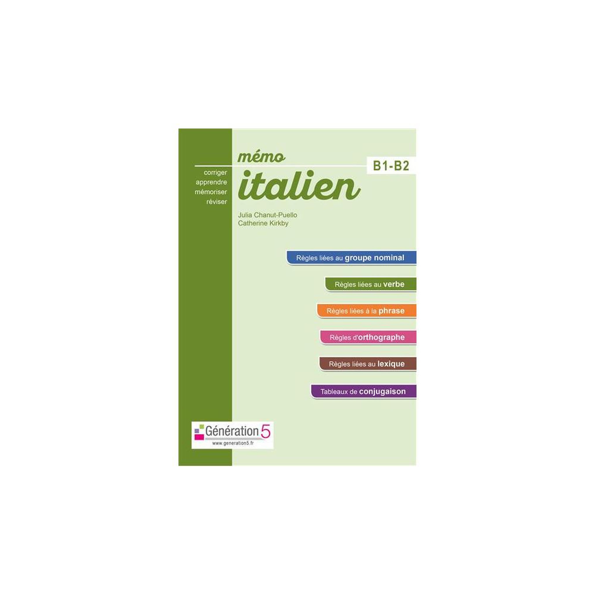 Mémo Italien B1-B2 lycée - 118 règles et notions essentielles pas cher ...