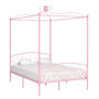 Voir la diapositive 1 : VIDAXL Cadre de lit a baldaquin sans matelas rose metal 140x200 cm