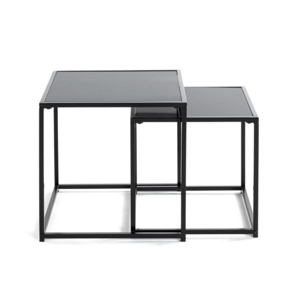 Paris Prix Lot de 2 Tables d'Appoint  Cromano  40cm Noir