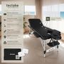 Voir la diapositive 2 : tectake Table 3 zones de massage largeur 70 cm et rembourrage 5 cm noir