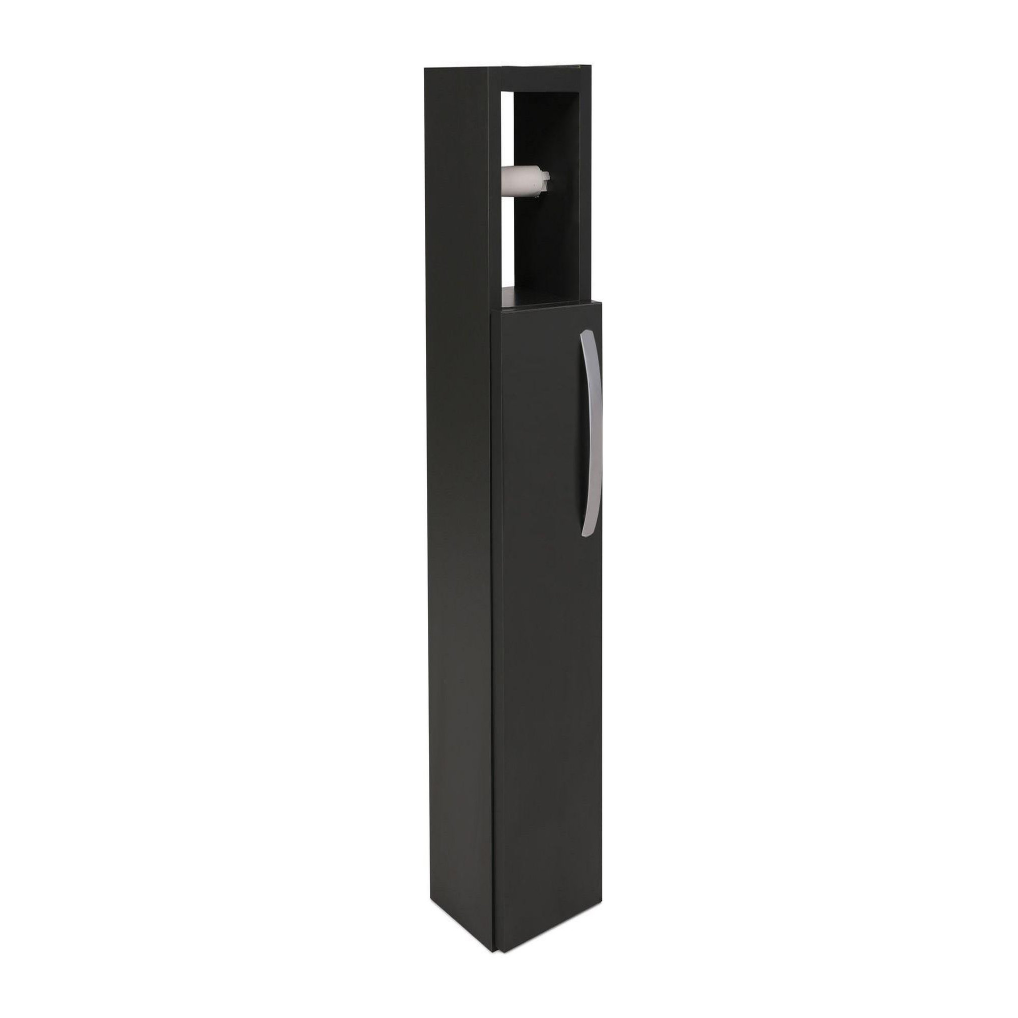 Habitat et Jardin Meuble support pour papier toilette en bois  star  - 15 x 12 x 65 cm - gris anthracite