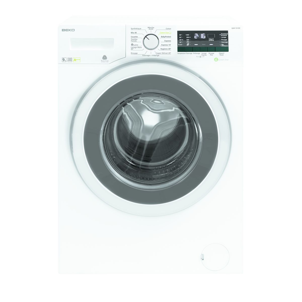 BEKO Lave linge Hublot WMY91430, 9 Kg 1400 T/min