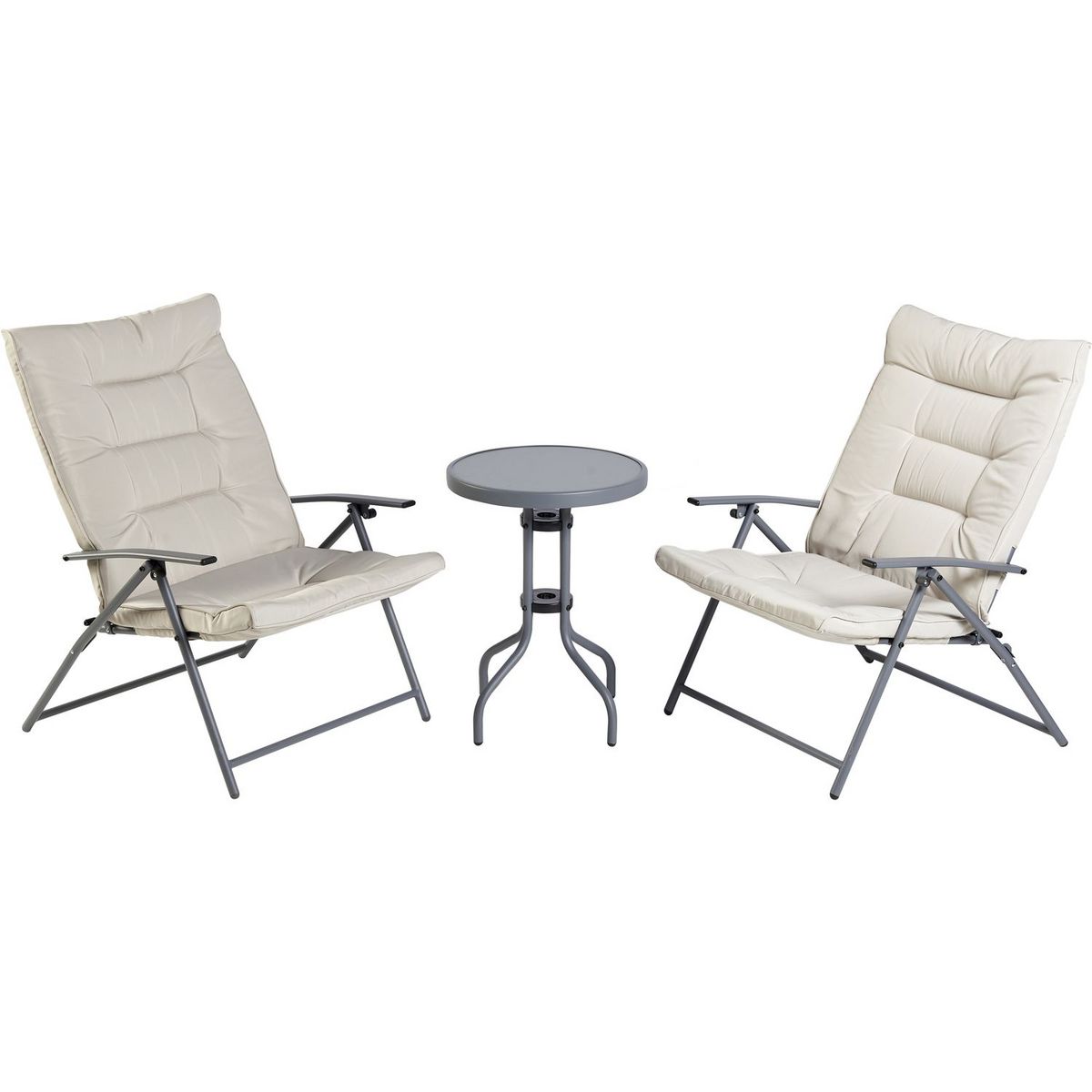 GARDENSTAR Salon de jardin 2 personnes en acier