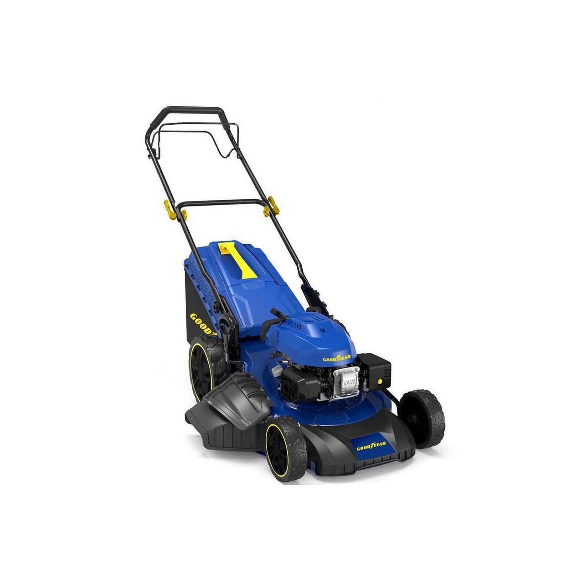 Voir la diapositive 1 : GOODYEAR Tondeuse thermique Autotractée 7.5CV Moteur 4T OHV 224 Cm3 Grandes Surfaces de travail GOODYEAR