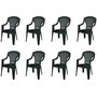 Voir la diapositive 1 : ARETA Lot de 8 fauteuils de jardin - Résine - Anthracite - STRESA