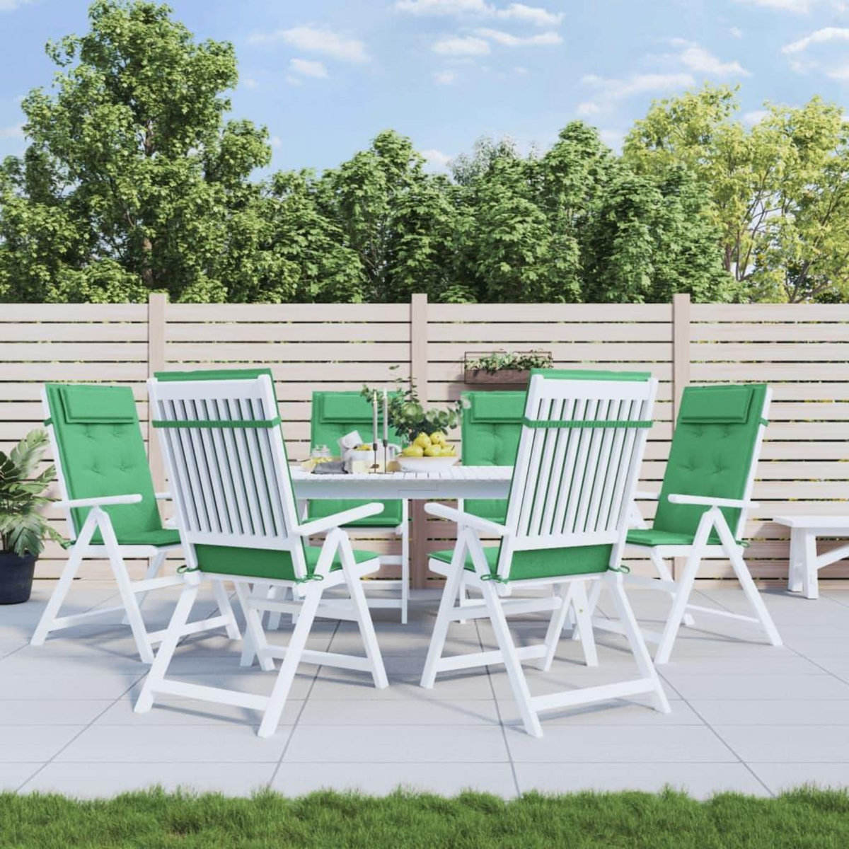VIDAXL Coussins de chaise a dossier haut lot de 6 vert tissu oxford