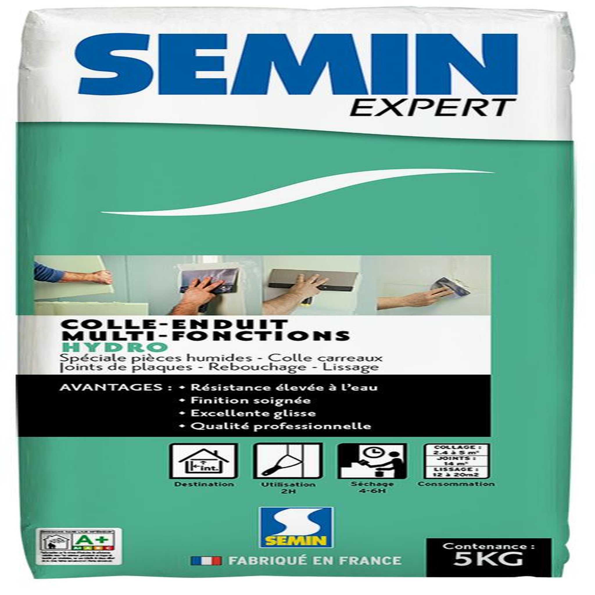 CENTRALE BRICO Enduit colle, poudre SEMIN EXPERT blanc 5 kg