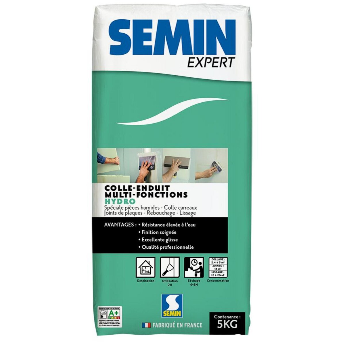 CENTRALE BRICO Enduit colle, poudre SEMIN EXPERT blanc 5 kg