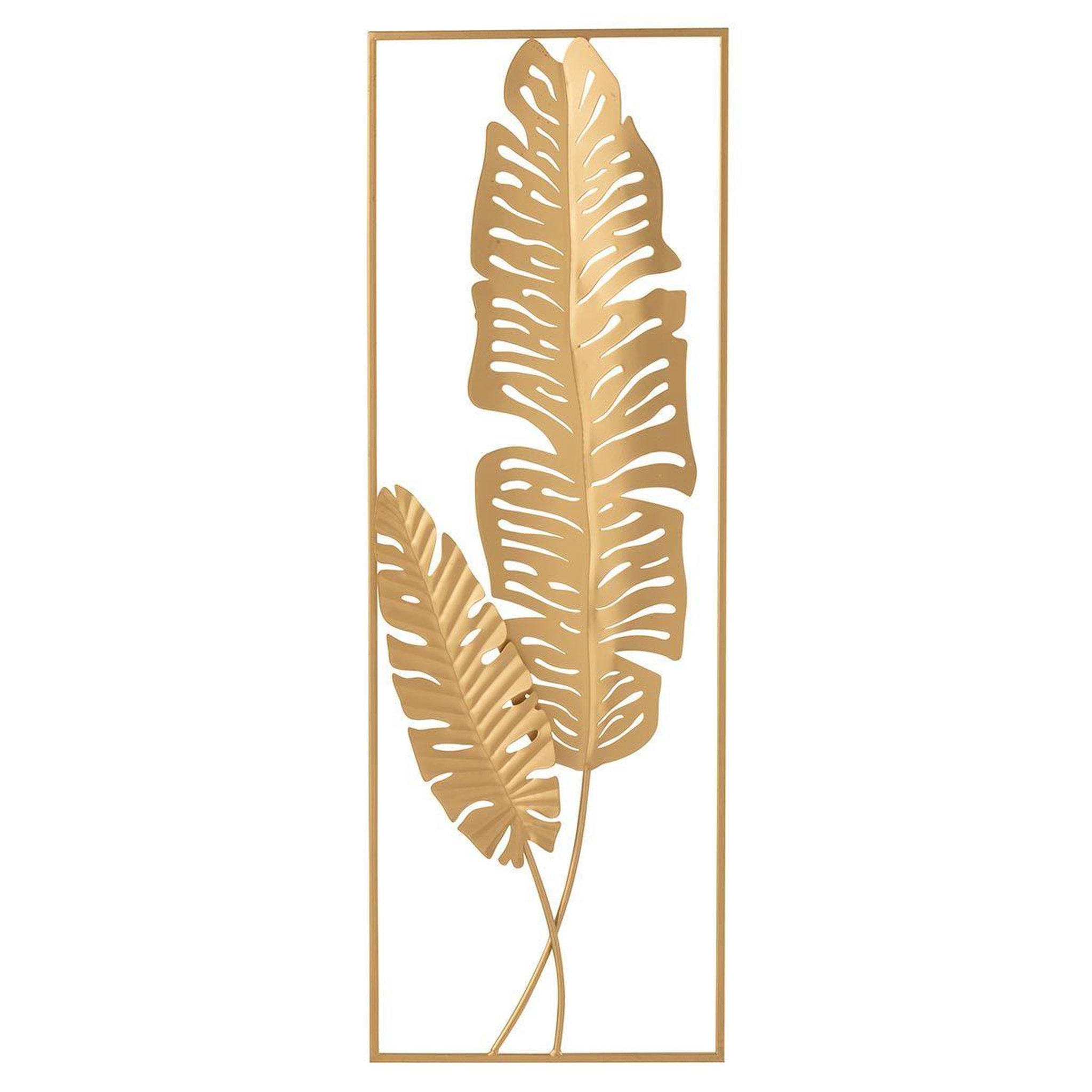 J-LINE Décoration murale en métal  feuilles  89cm or