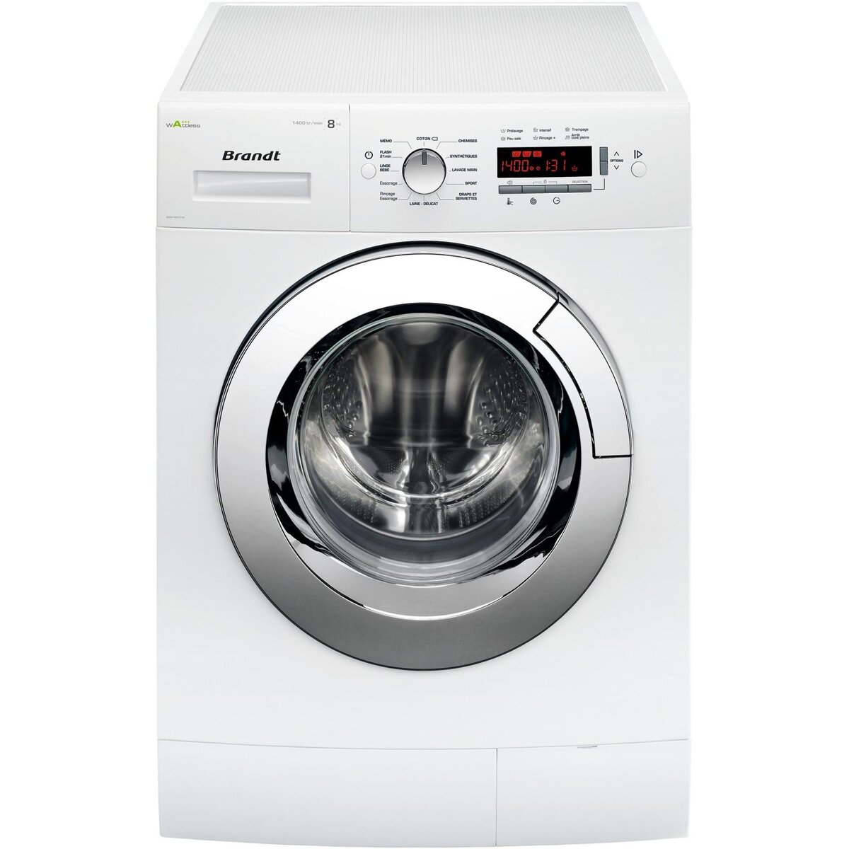 BRANDT Lave-linge hublot BWF48TCW, 8 Kg, 1400 T/min