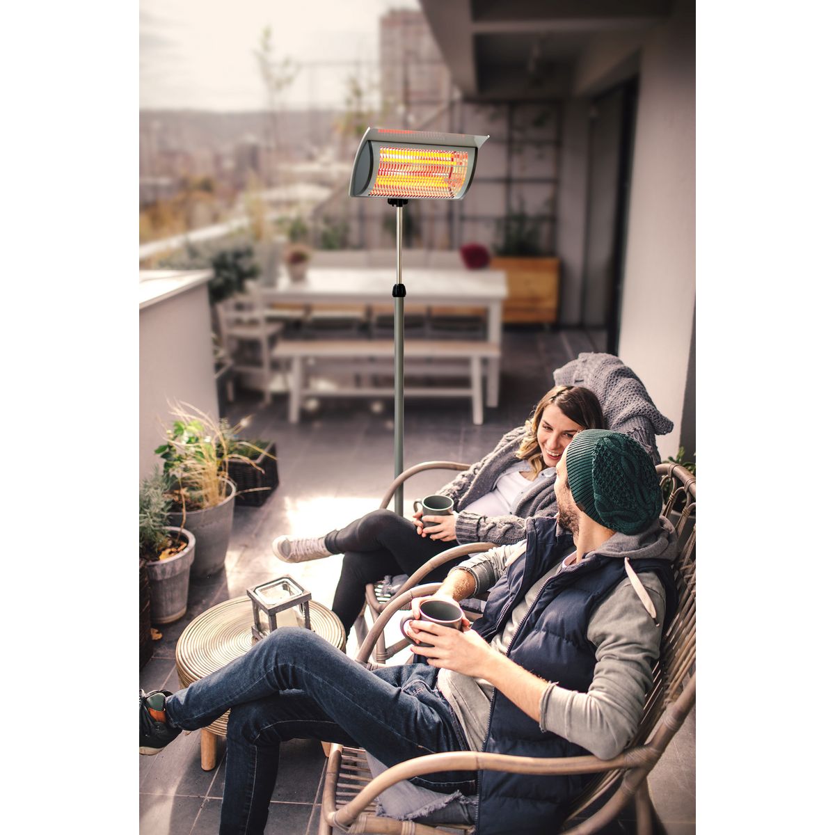 FAVEX Parasol chauffant rétractable électrique - VERONE