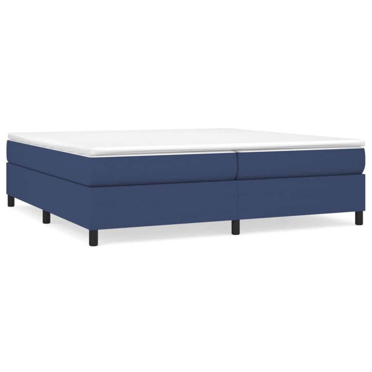 VIDAXL Sommier a lattes de lit avec matelas Bleu 200x200 cm Tissu